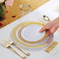 Conjunto de 25 Peças de Utensílios Descartáveis Minimalistas em Plástico – Ideal para Festas, Churrascos e Eventos - imagem 5