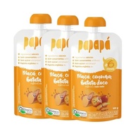 Kit com 3 Pouchs de Papinha Orgânica de Maçã, Cenoura e Batata Doce de 100g cada - Papapá - imagem 2