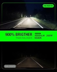 Lâmpada de Farol de Neblina H11 FateEye: 90.000LM, 6500K Branco Frio, IP68 - Iluminação Superior e Segurança - imagem 4