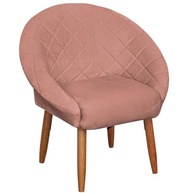 Poltrona Capitonê Rosa Escuro para Sala de Estar | Tecido Veludo Reforçado e Pés de Madeira - imagem 2