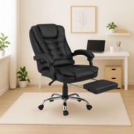 Cadeira de Escritório Presidente Ergonômica com Apoio de Pés | Couro Sintético Premium e Encosto Ajustável - imagem 2