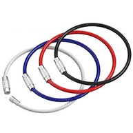 Chaveiros de carro com arame de chave grande Silipac, chaveiros, argolas, resistentes, com cadarço, anéis de mosquetão de aço inoxidável, durável, organizável, Multicor, 4pcs 2mm 6,3" - imagem 2