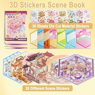 Conjunto de 20 Adesivos 3D DIY - Livro de Cenas para Crianças e Adultos - Animais Fofos e Decoração Criativa - imagem 4