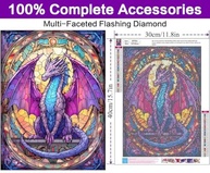 croshom Kit de Arte de Gema de Dragão - Pintura de Diamante DIY 30,5 x 40,6 cm para Adultos | Decoração Elegante e Presente Especial - imagem 3