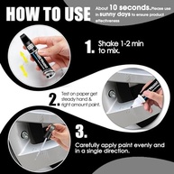 Kit de Reparo de Aros Pretos Foscos - Tinta de Retoque para Rodas de Carro - imagem 5
