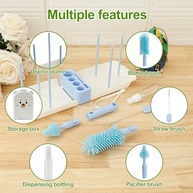Kit de Limpeza de Mamadeiras Portátil com Escova de Silicone e Dispensador de Sabão - imagem 4