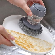 Escova de Aço com Dispensador de Detergente – Limpeza Prática e Eficiente para Cozinha - imagem 5