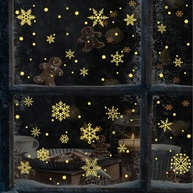 Adesivos de Janela de Flocos de Neve de Natal Dourados com Brilho no Escuro - Decoração Elegante para Férias - imagem 3