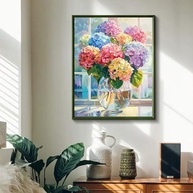 Kit de Pintura com Diamantes 5D - Flor de Hortênsia | Arte Relaxante para Adultos - imagem 3