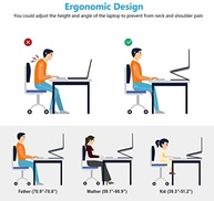 Suporte de Alumínio para Laptop Suturun - Elevador de Multi-Ângulo com Ventilação de Calor para Mac, Notebook, MacBook Pro/Air, Lenovo, Dell e Mais (10-17 Laptop) - imagem 3