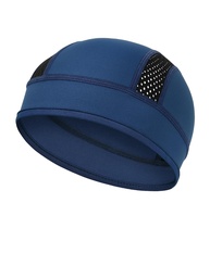Forro de capacete de caveira de microlã, boné de ciclismo outono inverno, capacetes de motocicleta, forro de suor para homens e mulheres, azul escuro - imagem 1