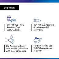 3M PPS 2.0 Kit de iniciante para pistola de pintura com copo, tampas e forros, 26172, 650 ml, filtro de 200 mícrons, uso para carros, móveis, casa e mais, 1 copo de tinta, 6 tampas e forros descartáveis, 16 plugues de vedação - imagem 4