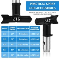 Kit Pistola de Pulverização de Tinta Sem Ar 3600 PSI com 5 Pontas + Protetor e Filtros - imagem 4