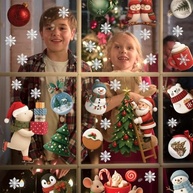 Adesivos de Janela de Natal WALPLUS - 102 Peças Reutilizáveis para Decoração Festiva - imagem 5