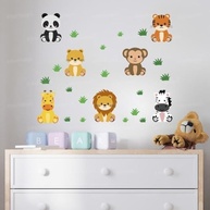 Adesivo de Parede Infantil Cartela Safari - Decoração Segura e Criativa para Quarto de Bebê - imagem 5