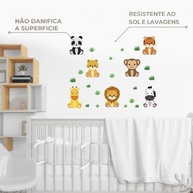 Adesivo de Parede Infantil Cartela Safari - Decoração Segura e Criativa para Quarto de Bebê - imagem 4