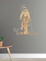 Aplique de Parede São Francisco de Assis Vazado em MDF - Decoração Espiritual Elegante - imagem 3