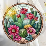 Suncatcher Acrílico Colorido com Design de Vitral - Artesanato para Janela e Decoração de Parede - imagem 2