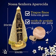 Imagem de Nossa Senhora Aparecida em Manto de Juta 20cm - Lembrança Artesanal para Decoração Religiosa - imagem 4