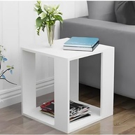 Mesa de Centro Decorativa em MDF Branco - Apoio Lateral para Sofá e Ambientes - imagem 2