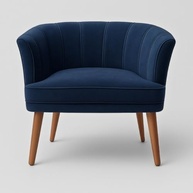 Poltrona Decorativa Azul Ergonômica para Sala de Espera | Estrutura Resistente em Madeira Maciça - imagem 4