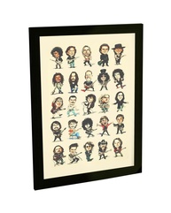 Quadro Decorativo A3 Ícones do Rock - Poster de Bandas de Metal com Moldura - imagem 1