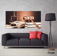 Quadro Decorativo para Escritório de Advocacia - 3 Peças em Tecido Sintético com Chassi em MDF - imagem 4