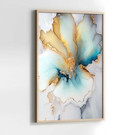 Quadro com Moldura Abstrato Mármore Moderno Azul Dourado - Decore sua Casa com Arte de Alta Definição - imagem 4