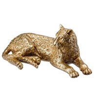 Escultura de Onça Dourada em Poli-Resina - Rafimex ES3304 - Tigre Deitado para Decoração Elegante - imagem 1