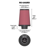 Filtro de Admissão de Ar K&N RG-1002RD Universal: Potência e Desempenho para Seu Motor - imagem 4