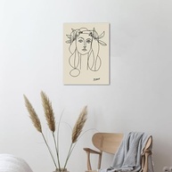 Arte de Parede Picasso - Desenho de Linha Abstrata Mulher em Tela Emoldurada | Decoração Minimalista para Sala de Estar - imagem 5