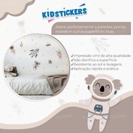 Adesivo de Parede Infantil Animais Astronautas - Design Espacial Lavável e Seguro para Quarto de Bebê - imagem 3