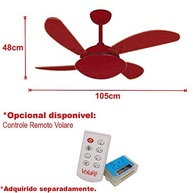 Ventilador de Teto 4 Pás Volare 220V – Design Moderno em Marrom Corten com Motor Silencioso - imagem 3