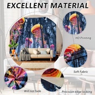Tapeçaria de Parede Floresta de Fantasia com Design de Água-viva Surreal - Decoração Psicodélica Colorida para Quarto e Dormitório - imagem 3