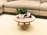 Mesa de Centro Tripe Retro em Off White e Freijó - Design Elegante e Funcional para sua Sala - imagem 3