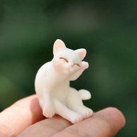 Estatueta de Gato com Micro Paisagem - Decoração Criativa para Desktop - imagem 3