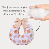 Almofada de Amamentação Confortável com Estampa Coala e Detalhes em Pompom - Suporte Ergonômico com Zíper e Enchimento Removível - imagem 5