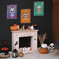 6 Peças de Decoração de Parede Caveira de Açúcar - Dia dos Mortos | Arte Mexicana Vibrante para Sala, Quarto e Escritório - imagem 3