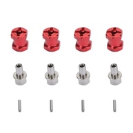 RC Wheel Hex Spacers 12mm dia 15 mm de comprimento de alumínio Hub hexadecimal Extensão de cubo com travamento de metal e pinos de trava para traxxas axiais hsp redcat tamiya hpi (Vermelho) - imagem 2