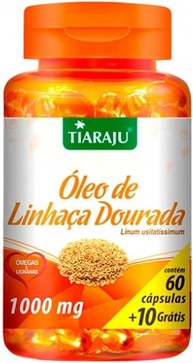 Óleo De Linhaça Dourada Tiaraju 60+10 Cápsulas De 1000mg - imagem 1