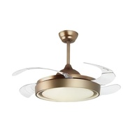 Ventilador de Teto Retrátil 4 Pás Dourado com LED e Pás Transparentes - Controle Remoto - imagem 2