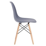 Cadeira Charles Eames Eiffel DSW - Loft7 - Assento em Polipropileno, Pés de Madeira Clara, Cinza Escuro - imagem 4