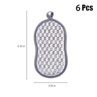 Pacote com 6 Esponjas de Cozinha Dupla Face Reutilizáveis - Microfibra Cinza - imagem 3