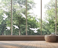 Adesivos Anticolisão para Pássaros - Proteção Transparente para Janelas e Portas de Vidro (12 Peças) - imagem 1