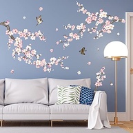 Adesivos de Parede Flor de Cerejeira Rosa e Branco - Decalque Autoadesivo para Sala, Quarto e TV - imagem 2