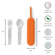 Omie Conjunto de Utensílios de Viagem OmieBox | Garfo e Colher em Aço Inoxidável com Estojo Portátil (Laranja) - imagem 4