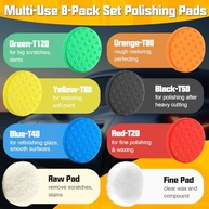 Kit com 8 Almofadas de Polimento 6,5" - Espuma e Lã para Acabamento Automotivo Profissional - imagem 5