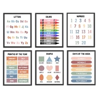 Conjunto de 6 Pôsteres Educativos para Crianças - Decoração e Aprendizado para Quarto e Sala de Aula - imagem 1