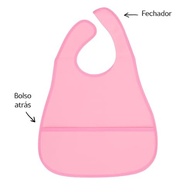 Babador Infantil de Plástico com Fechador e Bolso Coletor – À Prova d’Água, Fácil de Limpar, Ideal para Refeições - imagem 5