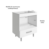 Balcão de Cozinha com Cooktop 4 Bocas e Gaveta - Design Moderno e Funcionalidade Completa - imagem 3
